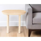 Table d'appoint ovale en bois massif naturel de 22 po pour salon ou chambre à coucher
