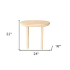 Table d'appoint ovale en bois massif naturel de 22 po pour salon ou chambre à coucher