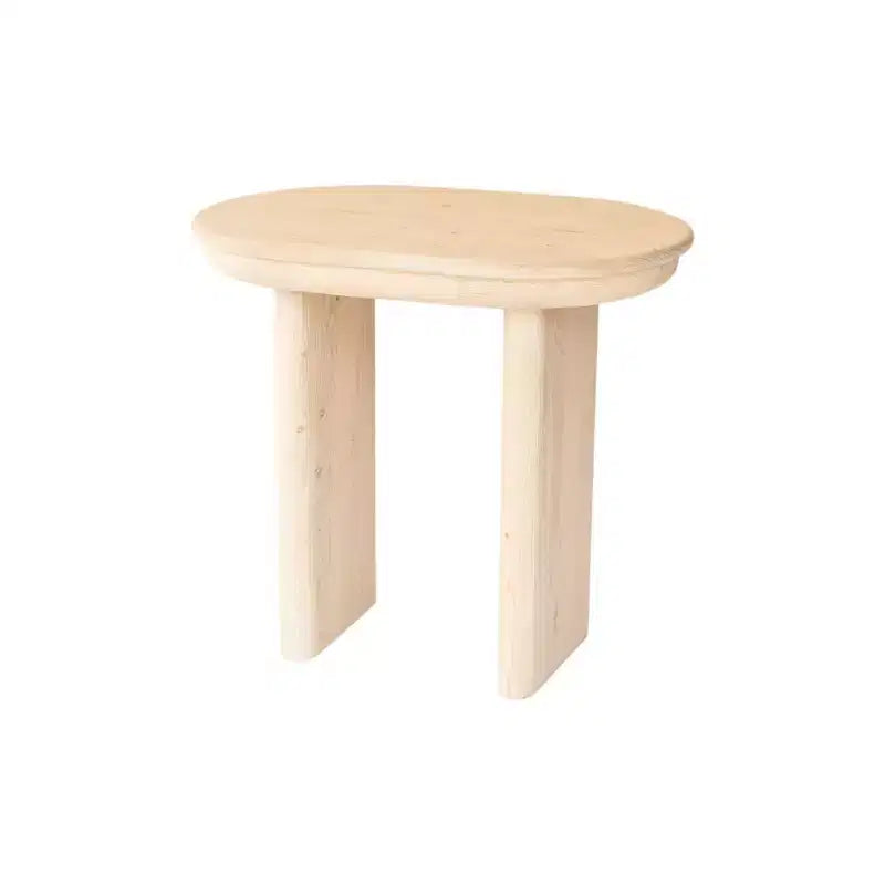 Table d'appoint ovale en bois massif naturel de 22 po pour salon ou chambre à coucher