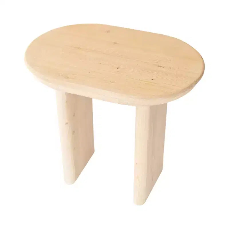 Table d'appoint ovale en bois massif naturel de 22 po pour salon ou chambre à coucher