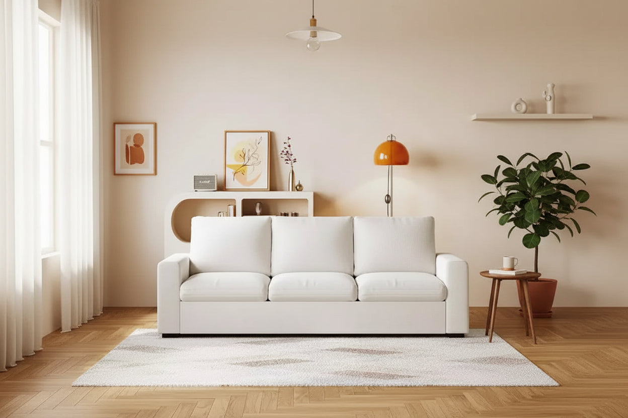 Dyonery 88.97 Modern Couches for Living Room, Deep Seat Sleeper Sofa with 8Cushion