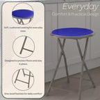 Tabouret pliant sans dossier de 45,7 cm (18 pouces) avec capacité de 102 kg (225 livres) pour la maison ou le bureau