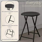 Tabouret pliant sans dossier de 45,7 cm (18 pouces) avec capacité de 102 kg (225 livres) pour la maison ou le bureau
