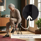 Tabouret pliant sans dossier de 45,7 cm (18 pouces) avec capacité de 102 kg (225 livres) pour la maison ou le bureau