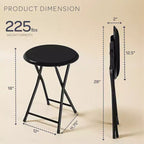 Tabouret pliant sans dossier de 45,7 cm (18 pouces) avec capacité de 102 kg (225 livres) pour la maison ou le bureau