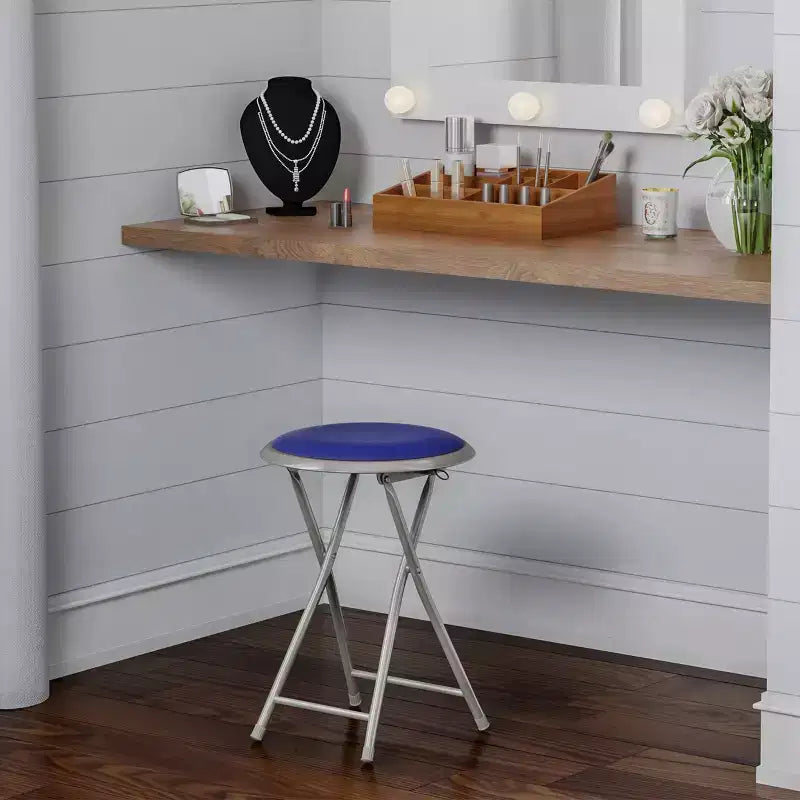 Tabouret pliant sans dossier de 45,7 cm (18 pouces) avec capacité de 102 kg (225 livres) pour la maison ou le bureau
