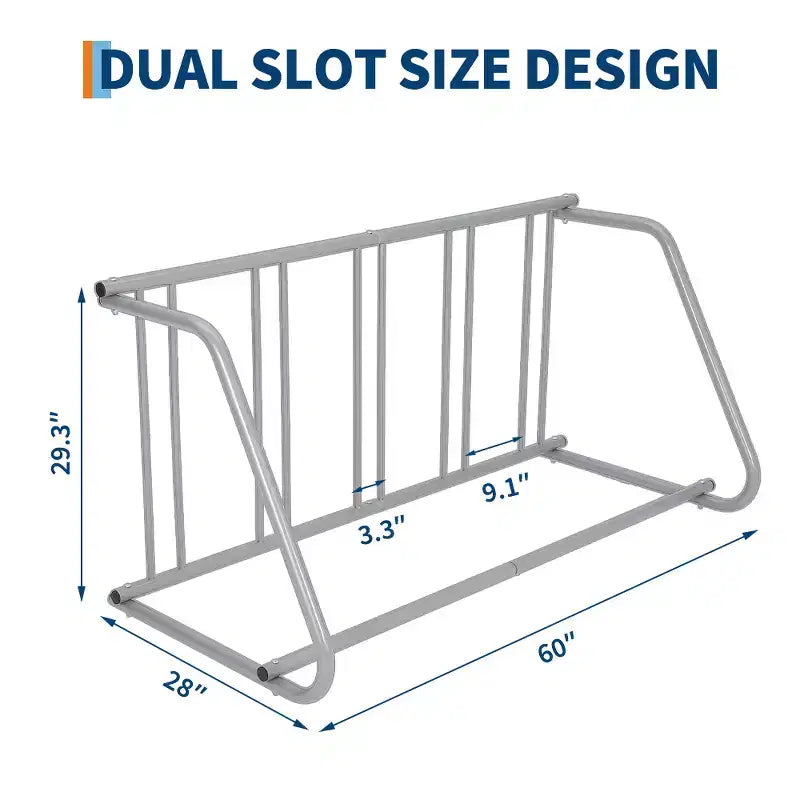 Range-vélo au sol,Range-vélo simple face 5 vélos,Range-vélo en grille à fixer au sol,Support de stationnement de vélo autoportant au sol,Supports de vélo pour garages et rues