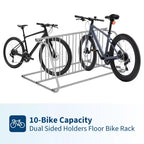 Range-vélo au sol,Range-vélo simple face 5 vélos,Range-vélo en grille à fixer au sol,Support de stationnement de vélo autoportant au sol,Supports de vélo pour garages et rues