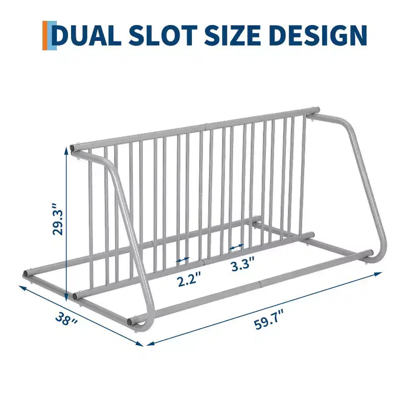 Range-vélo au sol,Range-vélo simple face 5 vélos,Range-vélo en grille à fixer au sol,Support de stationnement de vélo autoportant au sol,Supports de vélo pour garages et rues