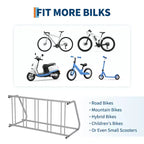 Range-vélo au sol,Range-vélo simple face 5 vélos,Range-vélo en grille à fixer au sol,Support de stationnement de vélo autoportant au sol,Supports de vélo pour garages et rues