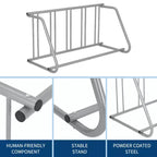 Range-vélo au sol,Range-vélo simple face 5 vélos,Range-vélo en grille à fixer au sol,Support de stationnement de vélo autoportant au sol,Supports de vélo pour garages et rues