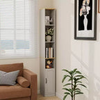 Meuble de rangement haut et étroit de 183 cm avec étagères réglables pour salon ou bureau