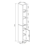 Meuble de rangement haut et étroit de 183 cm avec étagères réglables pour salon ou bureau