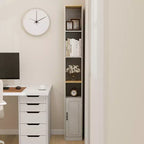 Meuble de rangement haut et étroit de 183 cm avec étagères réglables pour salon ou bureau