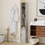 Meuble de rangement haut et étroit de 183 cm avec étagères réglables pour salon ou bureau