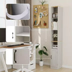 Meuble de rangement haut et étroit de 183 cm avec étagères réglables pour salon ou bureau