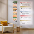 Étagère murale flottante à 5 niveaux avec lumières LED, décoration intérieure et organisateur de rangement