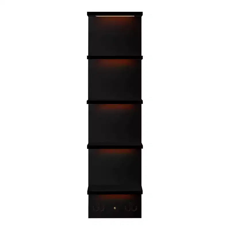 Étagère murale flottante à 5 niveaux avec lumières LED, décoration intérieure et organisateur de rangement