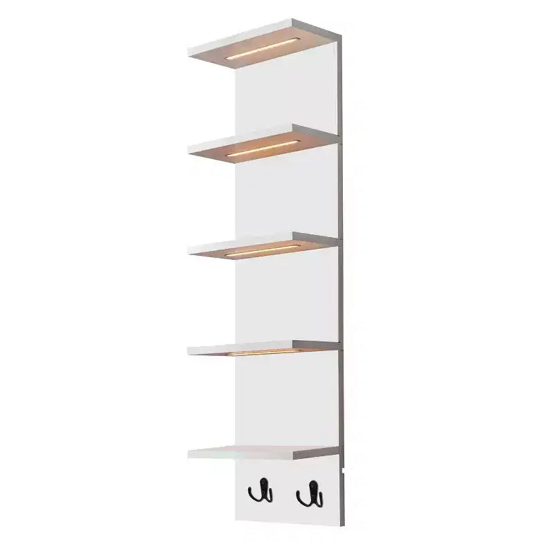 Étagère murale flottante à 5 niveaux avec lumières LED, décoration intérieure et organisateur de rangement