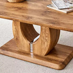 Table basse rectangulaire en faux marbre avec base robuste, table d'appoint moderne pour salon, bureau ou balcon