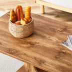 Table basse rectangulaire en faux marbre avec base robuste, table d'appoint moderne pour salon, bureau ou balcon