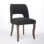 Lot de 2 chaises de salle à manger modernes rembourrées avec dossier incurvé et pieds en bois