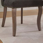 Lot de 2 chaises de salle à manger modernes rembourrées avec dossier incurvé et pieds en bois