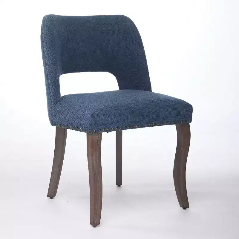 Lot de 2 chaises de salle à manger modernes rembourrées avec dossier incurvé et pieds en bois