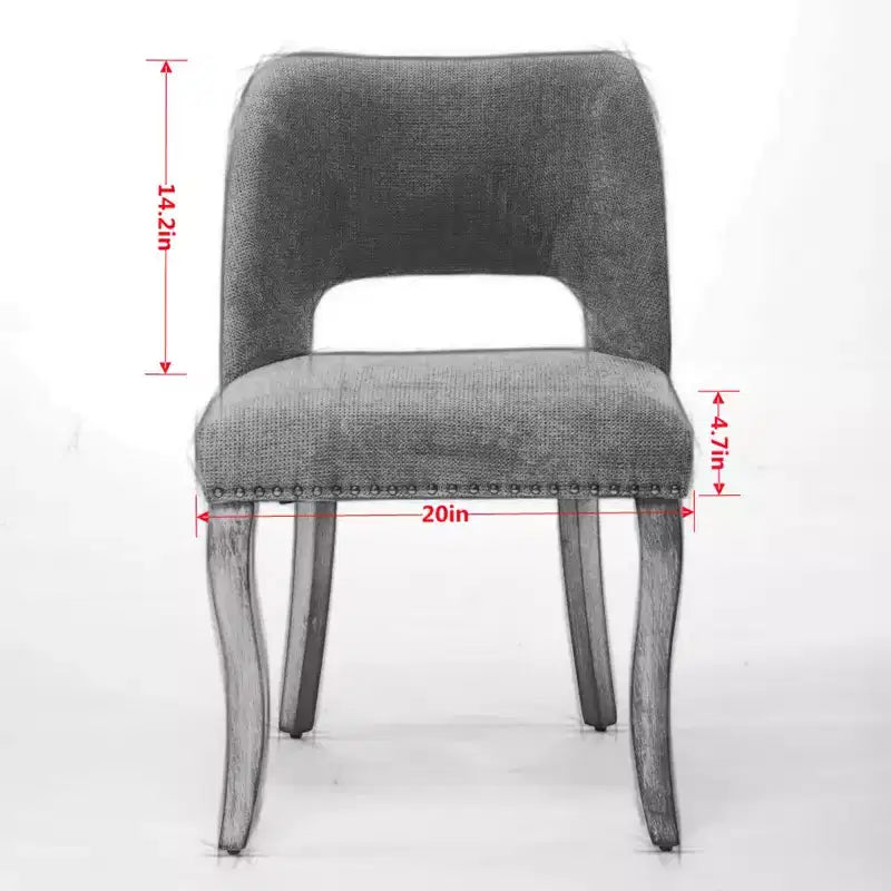 Lot de 2 chaises de salle à manger modernes rembourrées avec dossier incurvé et pieds en bois