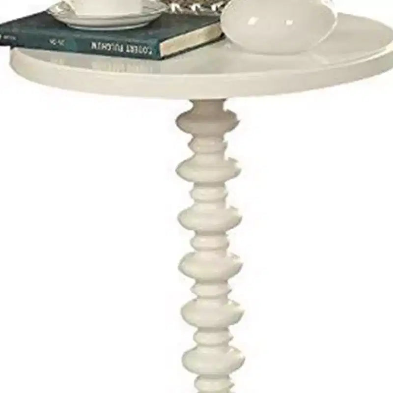 Table d'appoint Royal Hampton avec plateau rond, blanc