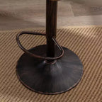 2 tabourets de bar pivotants avec repose-pieds, structure en métal, capacité de charge jusqu'à 113 kg, hauteur réglable rétro de 89 à 109 cm