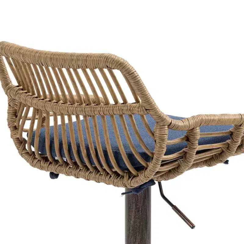 2 tabourets de bar pivotants avec repose-pieds, structure en métal, capacité de charge jusqu'à 113 kg, hauteur réglable rétro de 89 à 109 cm