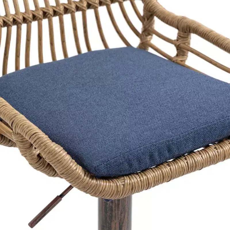 2 tabourets de bar pivotants avec repose-pieds, structure en métal, capacité de charge jusqu'à 113 kg, hauteur réglable rétro de 89 à 109 cm