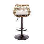 2 tabourets de bar pivotants avec repose-pieds, structure en métal, capacité de charge jusqu'à 113 kg, hauteur réglable rétro de 89 à 109 cm
