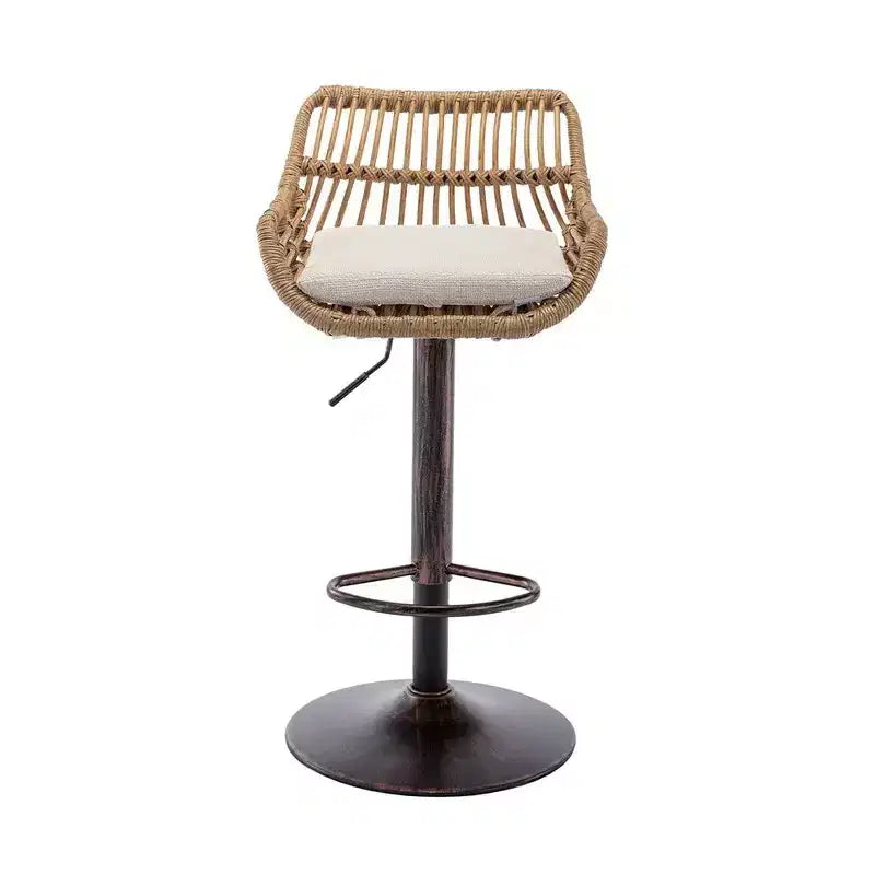 2 tabourets de bar pivotants avec repose-pieds, structure en métal, capacité de charge jusqu'à 113 kg, hauteur réglable rétro de 89 à 109 cm