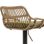 2 tabourets de bar pivotants avec repose-pieds, structure en métal, capacité de charge jusqu'à 113 kg, hauteur réglable rétro de 89 à 109 cm