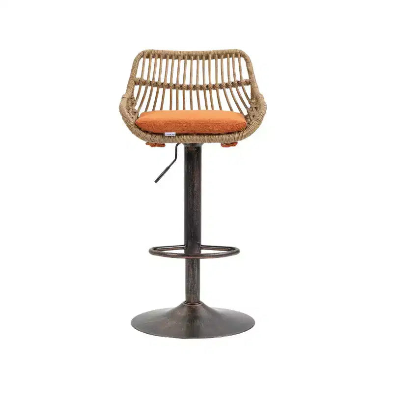 2 tabourets de bar pivotants avec repose-pieds, structure en métal, capacité de charge jusqu'à 113 kg, hauteur réglable rétro de 89 à 109 cm