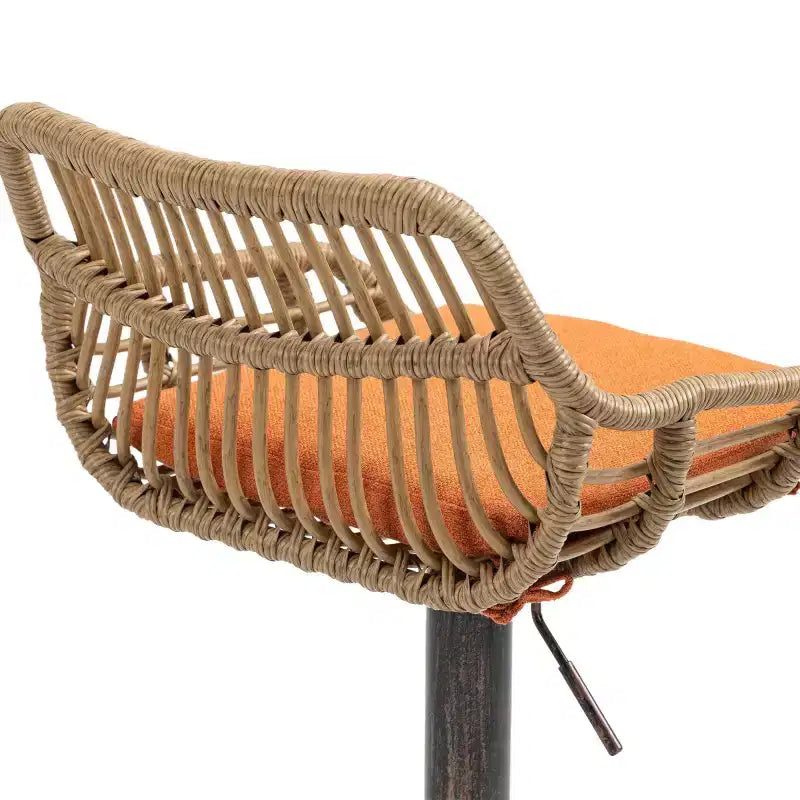 2 tabourets de bar pivotants avec repose-pieds, structure en métal, capacité de charge jusqu'à 113 kg, hauteur réglable rétro de 89 à 109 cm