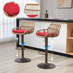 2 tabourets de bar pivotants avec repose-pieds, structure en métal, capacité de charge jusqu'à 113 kg, hauteur réglable rétro de 89 à 109 cm