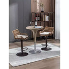 2 tabourets de bar pivotants avec repose-pieds, structure en métal, capacité de charge jusqu'à 113 kg, hauteur réglable rétro de 89 à 109 cm