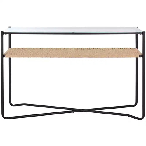 Omaka 1 Shelf Console Table - CNS2309A - Natural/Black - Safavieh