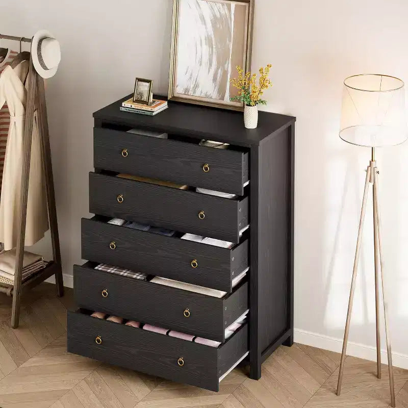 Round Ring Handle Chest of Drawers, 3-Drawer White Flat Style, Exquisite Hardware, Small Storage Cabinet Beside Bedroom Bed