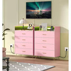 Commode 4 Tiroirs avec Station de Charge, Commode Moderne avec Contrôle par Application, Grand Meuble de Rangement pour Chambre et Salon