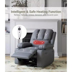 Fauteuils inclinables surdimensionnés avec chauffage et massage - Fauteuil inclinable pivotant à 360° pour adultes avec support pour salons, chambres et crèches