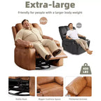 Fauteuils inclinables surdimensionnés avec chauffage et massage - Fauteuil inclinable pivotant à 360° pour adultes avec support pour salons, chambres et crèches