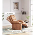 Fauteuils inclinables surdimensionnés avec chauffage et massage - Fauteuil inclinable pivotant à 360° pour adultes avec support pour salons, chambres et crèches