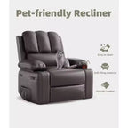 Fauteuils inclinables surdimensionnés avec chauffage et massage - Fauteuil inclinable pivotant à 360° pour adultes avec support pour salons, chambres et crèches