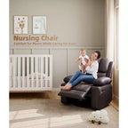 Fauteuils inclinables surdimensionnés avec chauffage et massage - Fauteuil inclinable pivotant à 360° pour adultes avec support pour salons, chambres et crèches