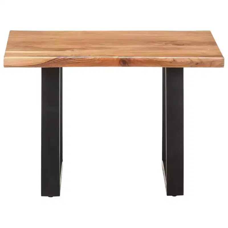 Table basse en bois d'acacia massif à bord irrégulier pour salon, finition naturelle