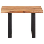 Table basse en bois d'acacia massif à bord irrégulier pour salon, finition naturelle